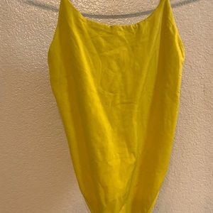 Lime green thong bodysuit
